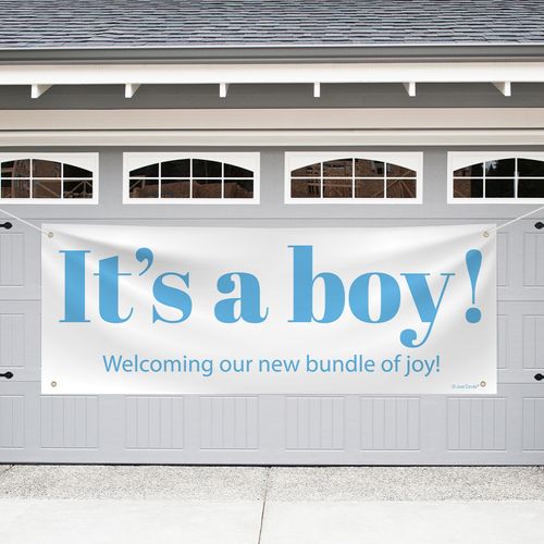 It's A Boy Garage Banner