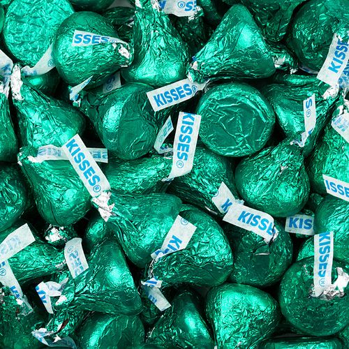 Green Hershey's Kisses Foil Wrapped Bulk Chocolate Candy