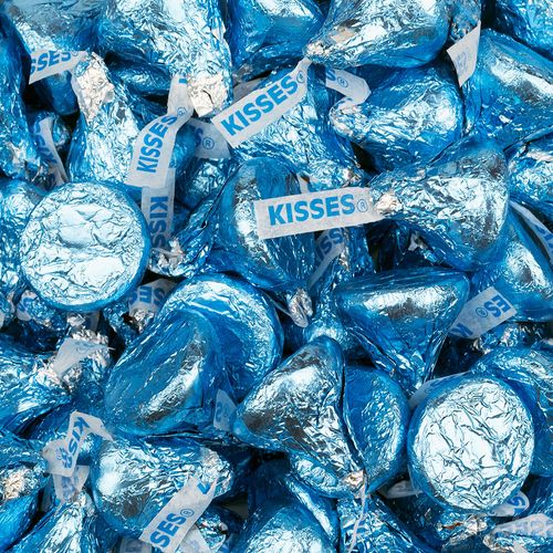 Light Blue Hershey's Kisses Foil Wrapped Bulk Chocolate Candy