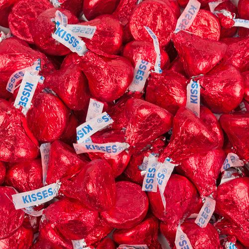 Red Hershey's Kisses Foil Wrapped Bulk Chocolate Candy