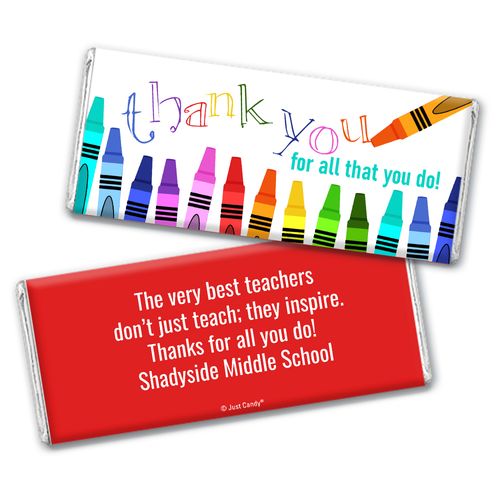 Personalized Thank You For All That You Do Crayon Art Chocolate Bar