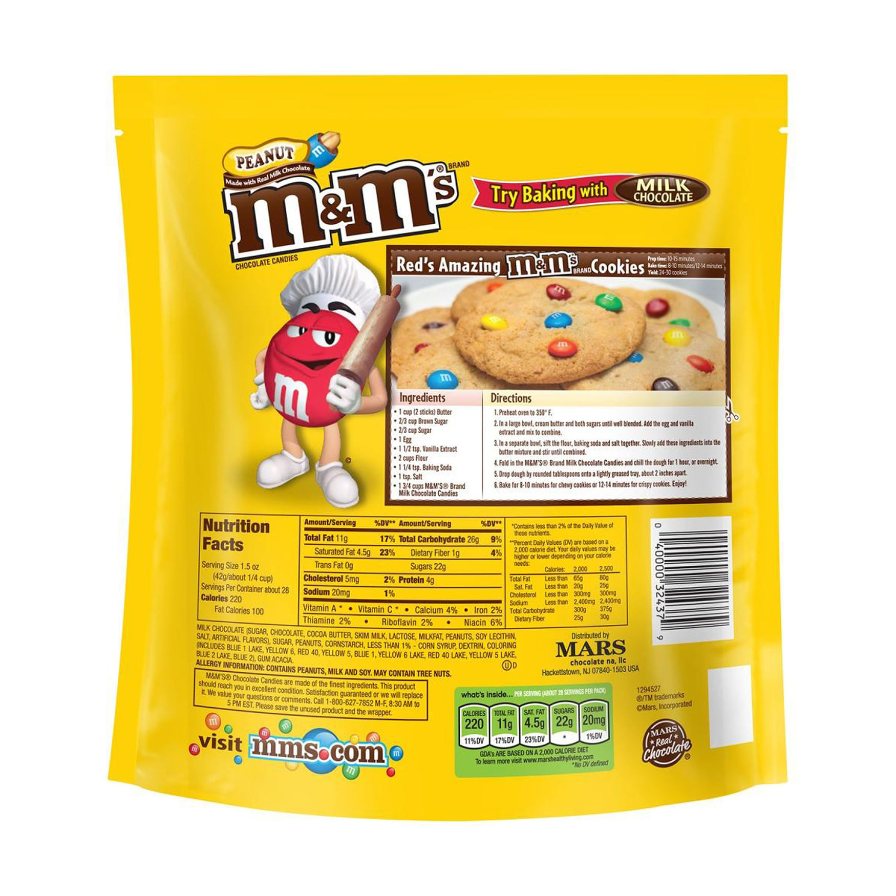 M&M's Peanut Candy 14.25 lb/Case