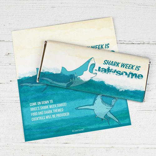 Personalized Shark Week Chocolate Bar Wrappers Only