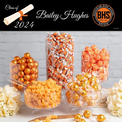 Orange Graduation Diploma Candy Buffet