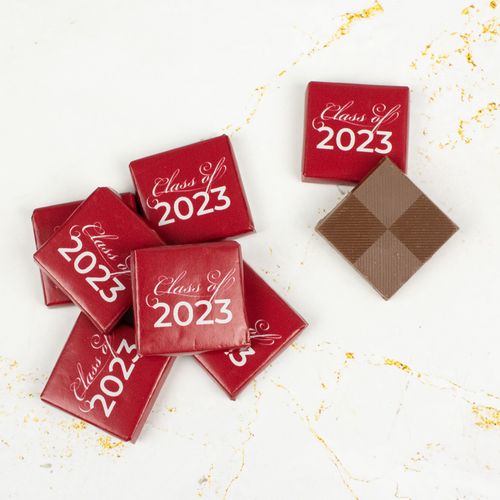 Red Graduation Belgian Chocolate Squares - 40 Chocolate Squares