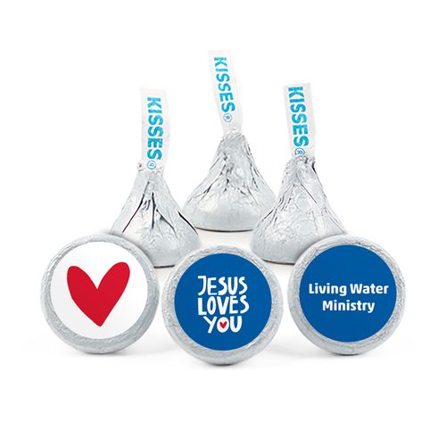 Personalized Jesus Loves You Hearts Hershey's Kisses