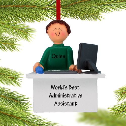 Computer Male Administrative Assistant Ornament