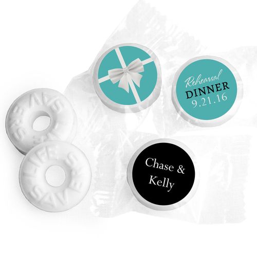 Rehearsal Dinner Stickers Little Blue Box Personalized Life Savers