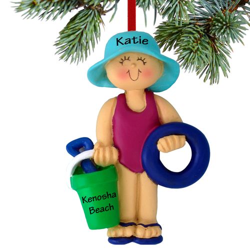 Beach Child Girl Ornament