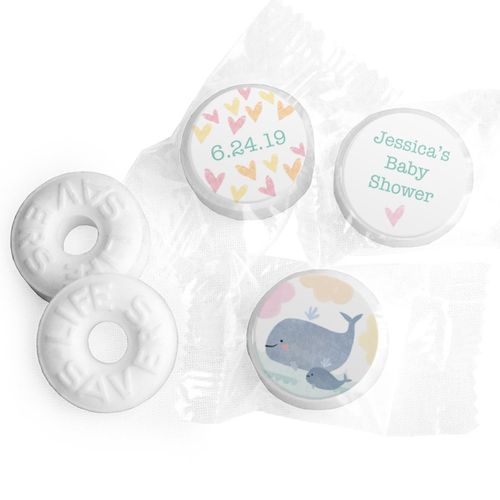 Personalized Bonnie Marcus Baby Shower Baby Whale Life Savers Mints