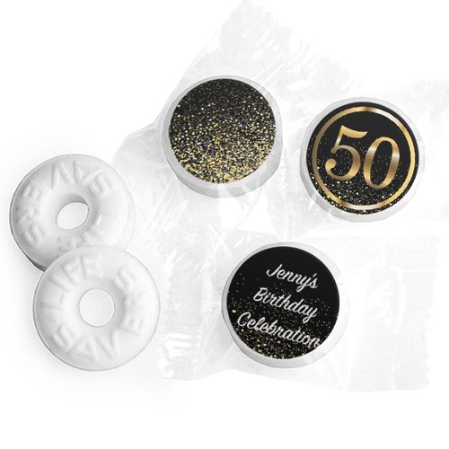 Personalized Elegant Birthday Bash 50 Life Savers Mints