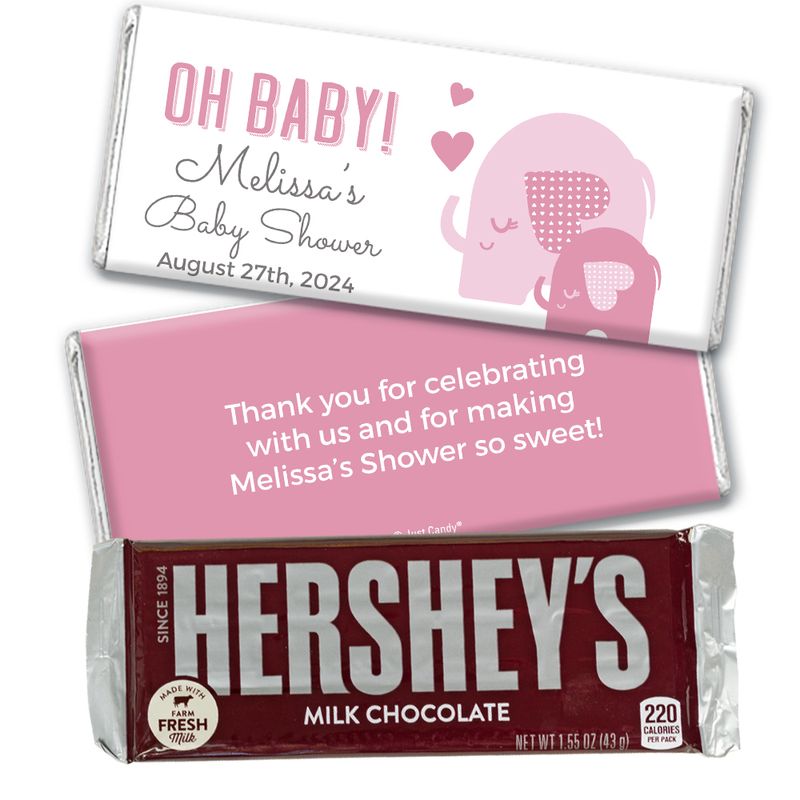 Personalized Elephant Hearts Chocolate Bar Baby Shower Favors ...