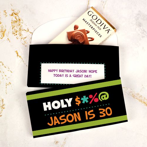 Deluxe Personalized Birthday Godiva Chocolate Bar in Gift Box - Holy Beep