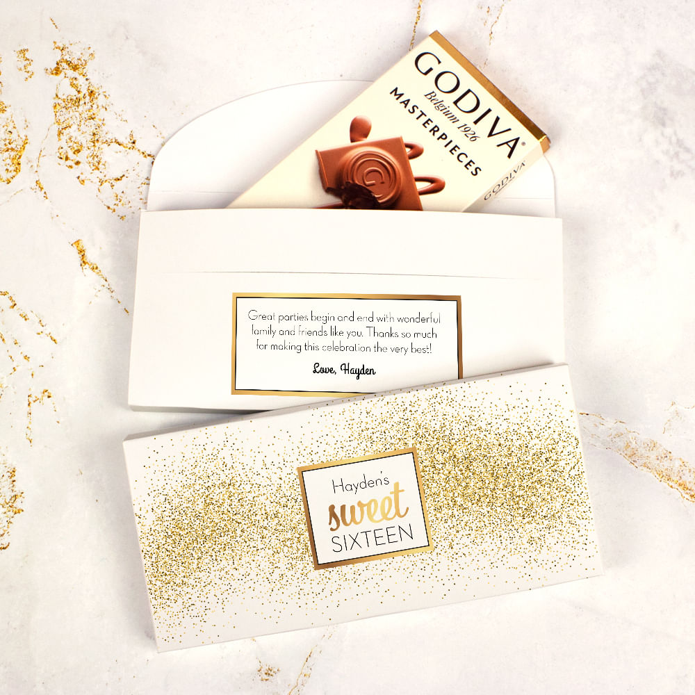 Personalized 50th Birthday Godiva Chocolate Bar Favors