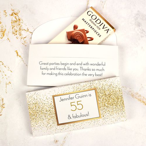 Deluxe Personalized Birthday Godiva Chocolate Bar in Gift Box - Fabulous