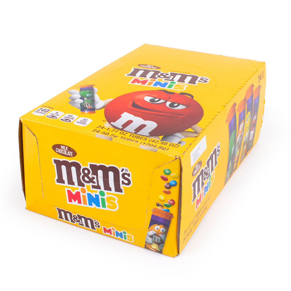 M&M's Minis MIlk Chocolate Candies Halloween Mega Tubes - 24ct Box ...