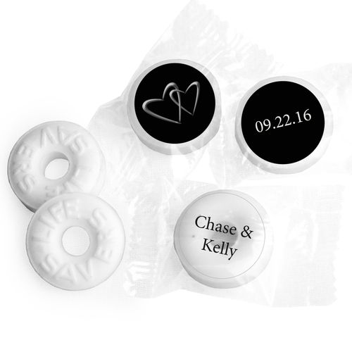 Wedding Favor Personalized Life Savers Mints Linked Hearts