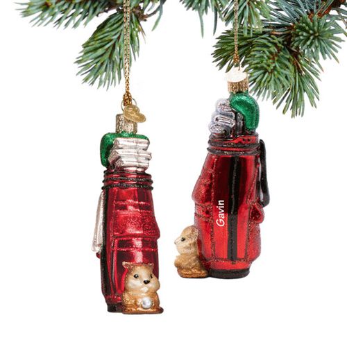 Glass Golf Bag Ornament