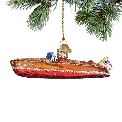 Classic Wooden Boat Ornament