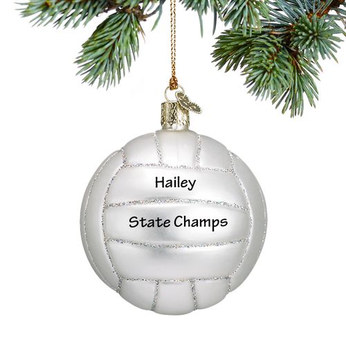 Glass Volleyball Ornament