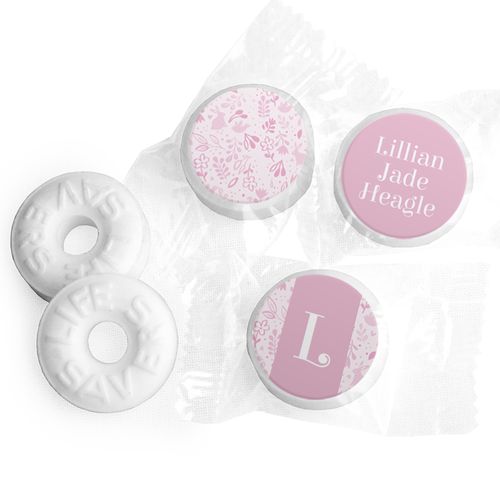Bonnie Marcus Collection Personalized LIFE SAVERS Mints Pink Animal Birth Announcement