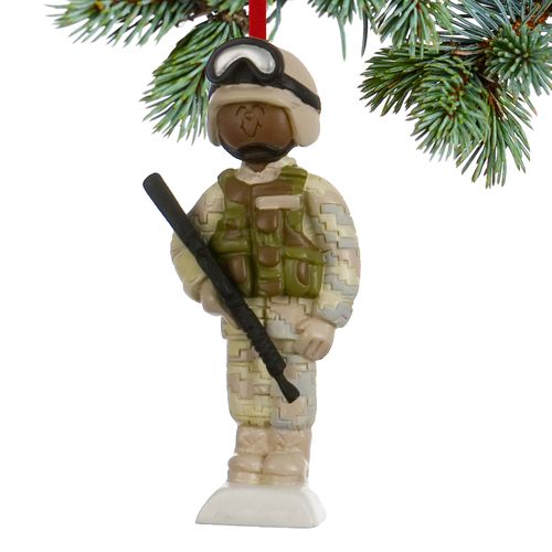 Ethnic Soldier in Fatigues Ornament