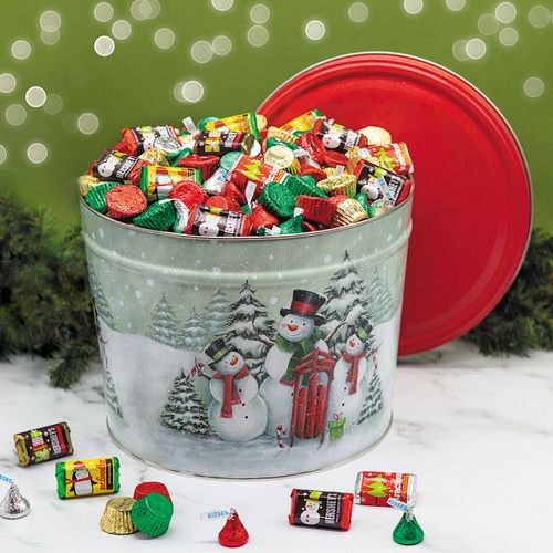 Hershey's Happy Holidays Mix Snow Family Tin - 12 lb