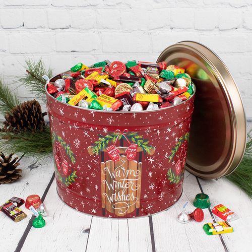 Hershey's Happy Holidays Mix Warm Wishes Tin - 12 lb