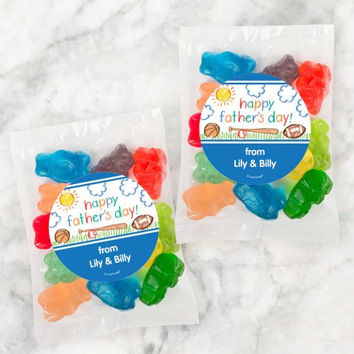 Personalized Father's Day Sports Candy Bag with Gummi Bears