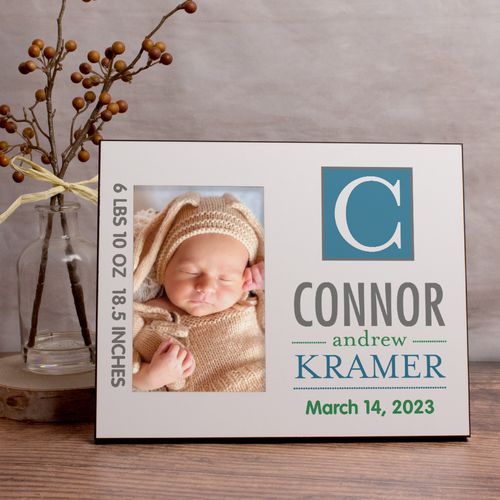 Personalized Baby Blue Monogram Picture Frame