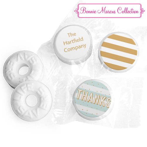 Personalized Bonnie Marcus Thank You Stripes and Dots Life Savers Mints