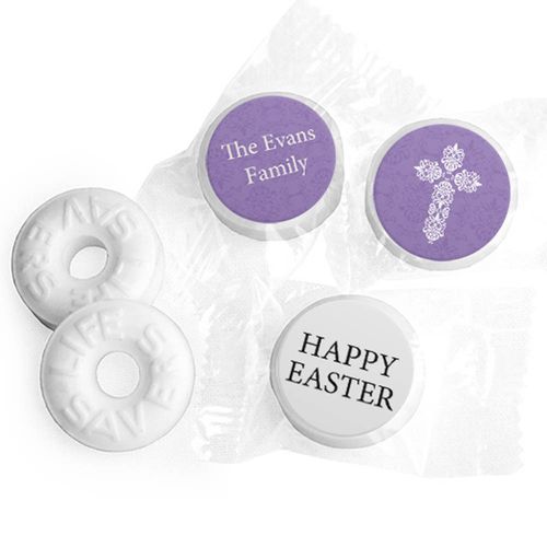 Personalized Easter Purple Cross Life Savers Mints