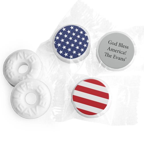 Personalized Patriotic American Flag Life Savers Mints