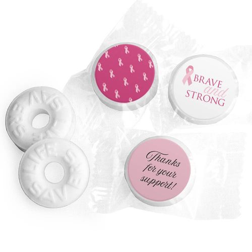 Personalized Breast Cancer Awareness Brave and Strong Life Savers Mints