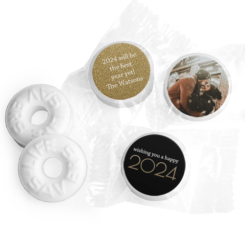 Personalized New Year's Eve Glitter Photo Life Savers Mints