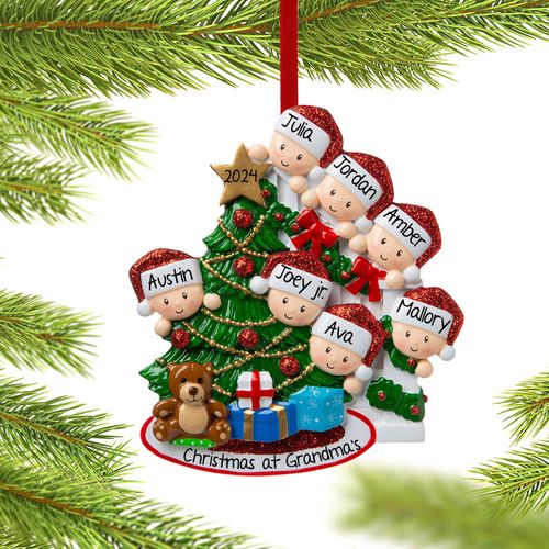 Present Peeking Family of 7 Ornament