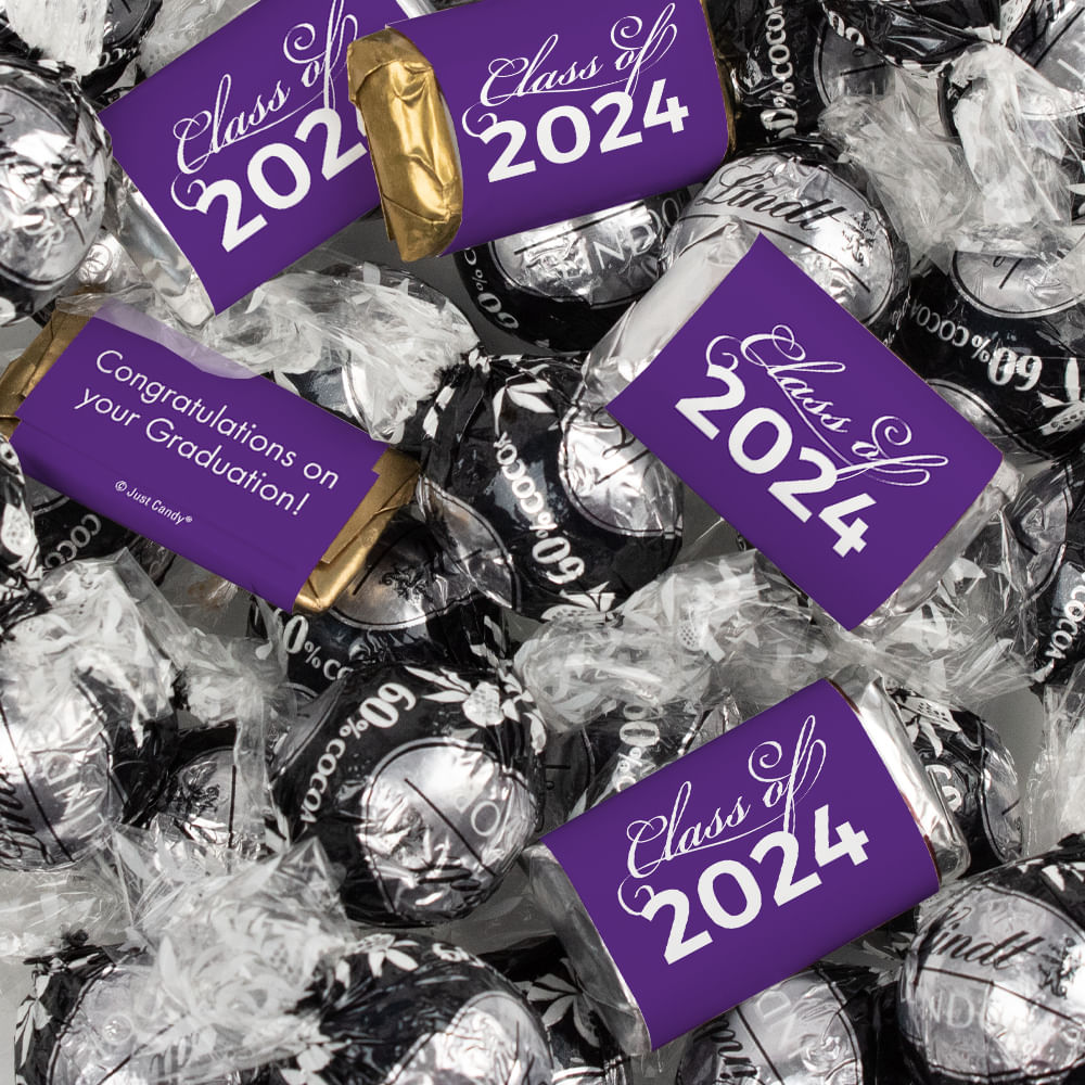 Purple Graduation Chocolate Mix - Hershey's Miniatures and Lindor ...