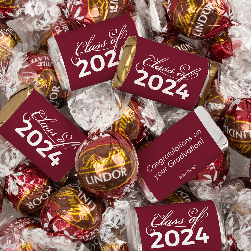 Maroon Graduation Chocolate Mix - Hershey's Miniatures and Lindor ...