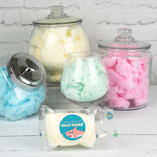 Personalized Shark Birthday Cotton Candy (Pack of 10) Favor - Pink Shark