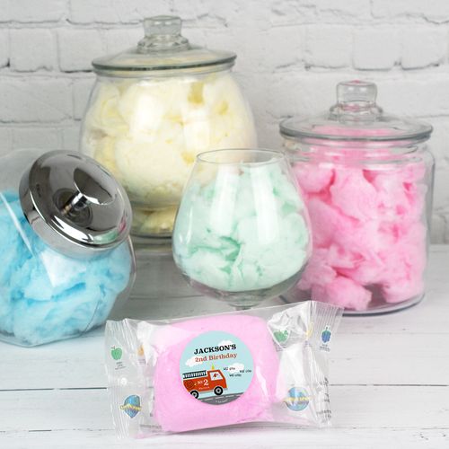 Personalized Fire Truck Birthday Cotton Candy (Pack of 10) Favor