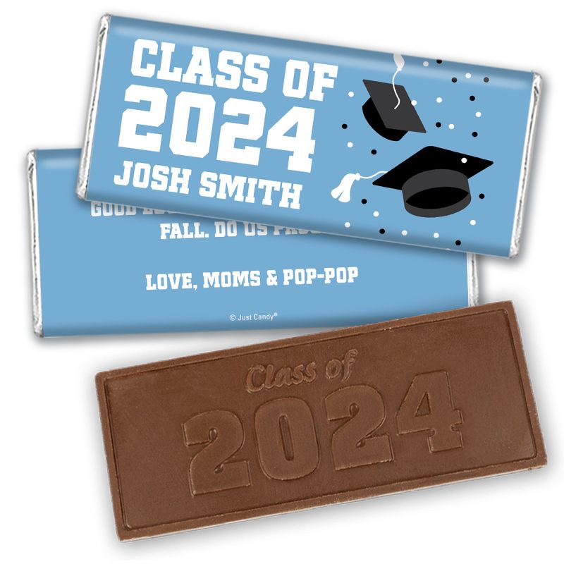 Personalized Graduation Embossed Chocolate Bar Grad Cap Toss 6423