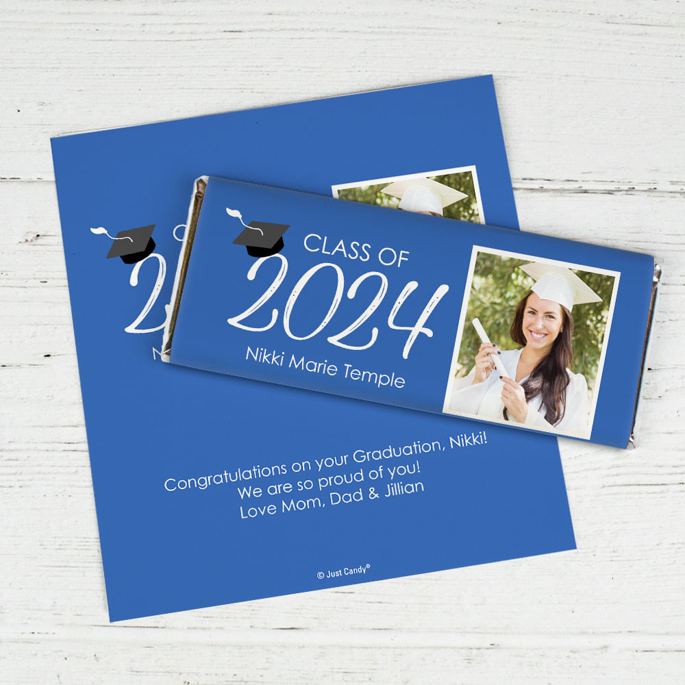 Personalized Graduation with Photo Chocolate Bar - Solid Color Wrappers ...