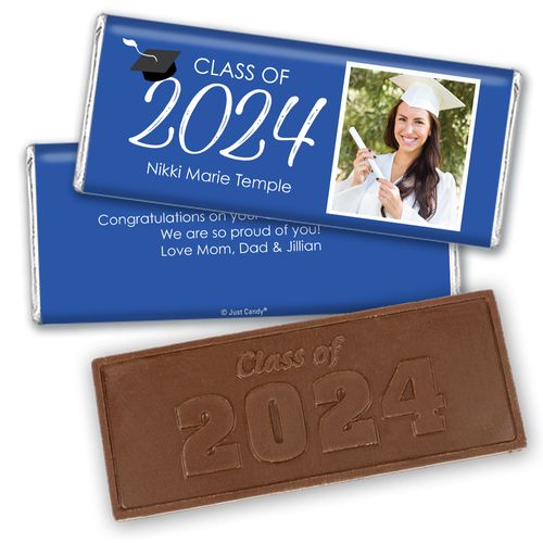 Personalized Graduation with Photo Embossed Chocolate Bar - Solid Color