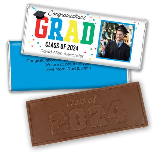 Personalized Graduation Embossed Chocolate Bar - Polka Dot