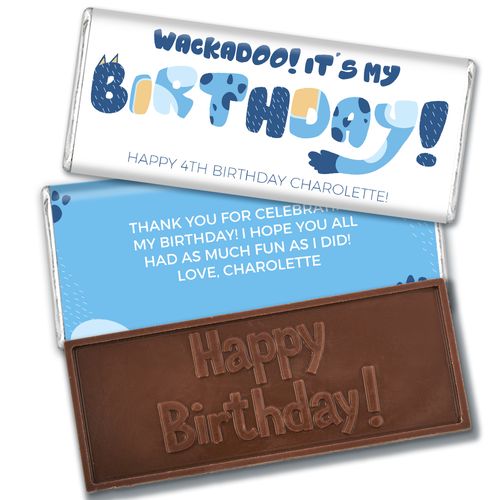 Personalized Wackadoo Birthday Embossed Chocolate Bars