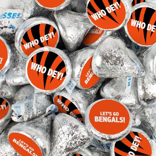 Assembled Football Orange and Black Hershey's Kisses Candy 100ct