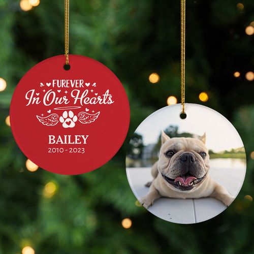 Personalized Furever in Our Hearts Pet Ornament