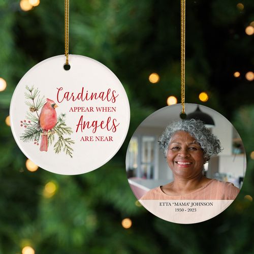 Personalized Cardinals Appear When Angels are Near Ornament