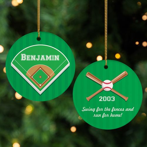 Personalized Baseball Diamond Ornament