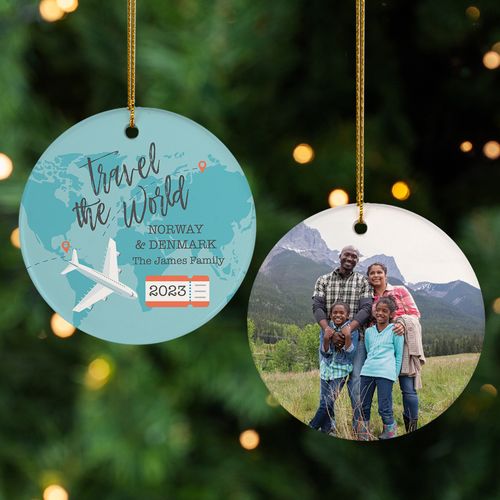 Personalized Travel the World Ornament